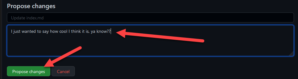 Propose the changes to the documentation page
